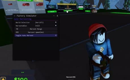 Factory Simulator GUI | Auto Harvest, Teleports