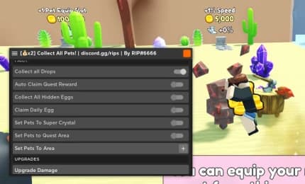 Collect All Pets GUI | Collect All Drops, Set Pets to Super Crystal & MORE!
