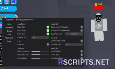 Kelp - Another Mining Simulator 2 GUI | Webhooks, Ore Farm & MORE
