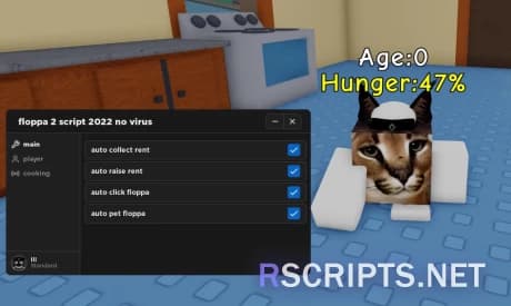 raise a floppa 2 script gui | auto cook, infinite max rent