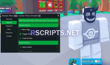 Clicker Party Simulator Script | Auto Farm & Auto Hatch