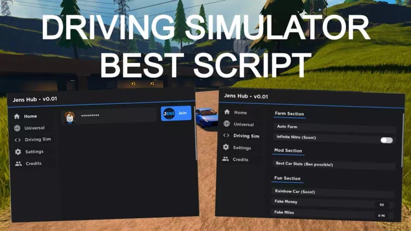 Driving Simulator Script | JensHub