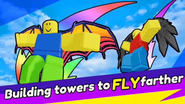 Building towers to fly farther OP Auto Farm Free Key