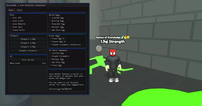 ARM WRESTLE SIM. MULTI FARM! AUTO CRAFT/DELETE OP SCRIPT!