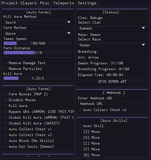 PROJECT SLAYERS PREMIUM HUB 3$ AUTO DUNGEON/FARM/BOSS/