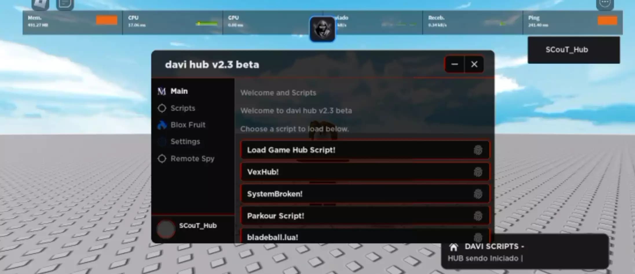 Davi Hub v3 100+ script