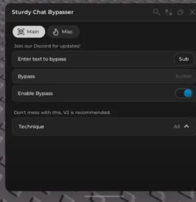Chat bypass Keyless