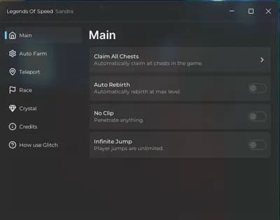 SandraHub Legend of Speed|Auto Farm|Auto Race|and more| Xeno
