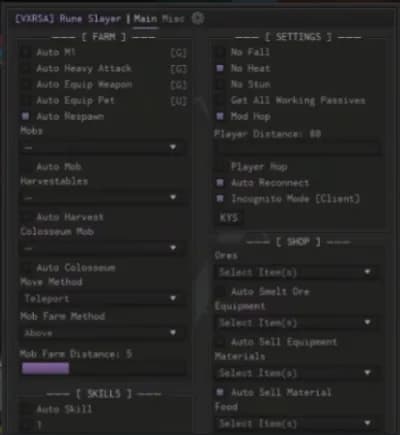 VXRSA | Upcoming Hub | Best Rune Slayer Script