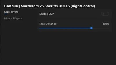 Hitbox ESP SCRIPT Murderers VS Sheriffs DUELS