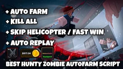 Hunty Zombie KILL ALL ZOMBIES AUTO COLLECT AUTO ESCAPE