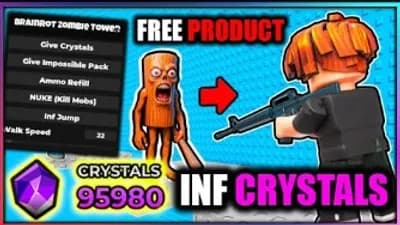 [🏆INF]Brainrot Zombie Tower-Infinite Crystals, Free Product