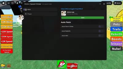 Auto Farm Clicks| Auto Rebirth| Auto Win| Inf Speed
