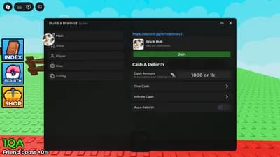 Inf Cash| Auto Rebirth| Auto Buy Tools| Auto Build