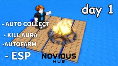 🏆 Novious Hub Survive  — On A Raft | AUTO COLLECT FARM  