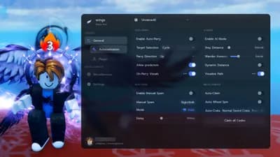 wings - Best Auto-Parry, Desync Exploit, Sword Changer