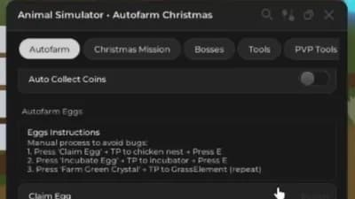 AutoFarm Coins Eggs Tp All bosses Hitbox Expander