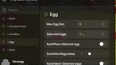 AutoHatch AutoPlace Egg predictor AutoBuy Create Any Rec